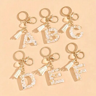 Resin Letter Keychain With Butterfly & Tassel Charms, Lobster Clasp, Valentine's Day , Hand Bag Decor Charm, Romantic Theme - Perfect For Friends Halloween Accessories Teachers Day Christmas Gift Ideas Bag Accessories Lanyards With Id Holder Car Accessories Bag Charms Car Accessories Sister