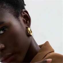 VKHK 2 szt./zestaw Vintage ze stali nierdzewnej wodoodporne okrągłe grube kolczyki koła dla kobiet modna biżuteria prezent - kolczyki - Zobacz 6