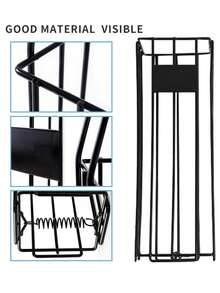 便攜式網球籃，撿球籃，帶手柄的撿球籃，方便撿拾和攜帶，帶有收集器撿球籃的球桶背部，撿球籃 - 黑色 - 查看 8