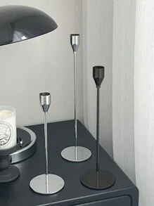 1pc Multi-Size Iron Circular Base Goblet Shaped Candlestick, Nordic Luxury Style Multi-Purpose Centerpiece For Dining Table, Suitable For Holiday, Anniversary, Birthday Party, Dinner Table Decor - Multicolor - View 2
