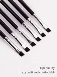 6支装大号眼影睫毛膏刷，塑料手柄双头睫毛膏刷，螺旋眉梳，超细眼线刷化妆工具，化妆刷套装，化妆刷套装，化妆刷套装，全套化妆工具，化妆刷套装，全套化妆工具，刷子套装，化妆刷套装，化妆礼品套装，套装，赠品，专业化妆刷，全套化妆工具 - 黑色 - 查看 4