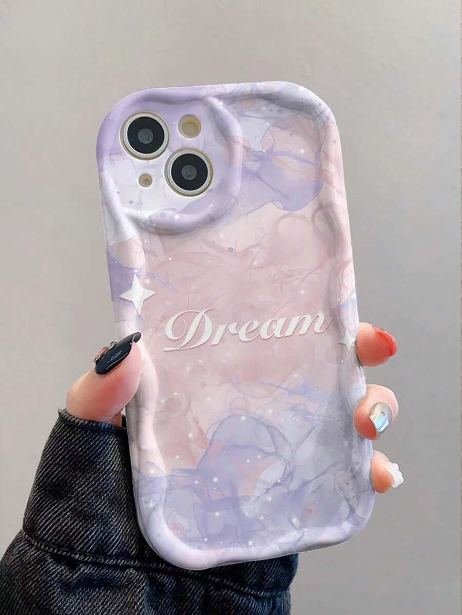 Novelty Wavy Phone Case Transparent Cream Case Compatible With Iphone, New Edition, Anti-Fall 3d Cartoon Design, Young Ladies Drop Protection Cover - Multicolor - View 1
