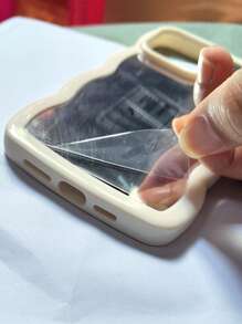 亚克力波浪镜面手机壳适用于 17 Pro Max/17 Pro/17 Air/17/16 Pro Max/16/16 Pro/16 Plus/15/15 Pro/15 Pro Max/11/12/13/14 Pro Max/XS/XR/11 Pro/11 Pro Max/12 Pro/12 Pro Max/13 Pro/13 Pro Max/7 Plus/14 Pro/14 Pro Max/14 Plus/7 Plus/8 Plus/8/SE2，厚实防震硬壳 - 白色 - 查看 3