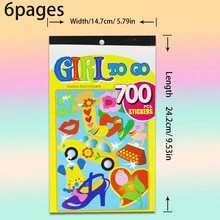 Libro de stickers de accesorios encantadores para niña DIY (1 libro, 6 páginas) - Multicolor - Ver 2