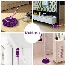 Trapeador Magico Giratorio Exprime Solo Mechudo De Microfibra Para Suelo Hogar Negocio Escuela Trabajo - Morado - Ver 2