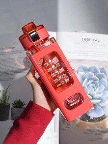 1 件，700 毫升运动水壶，便携式吸管杯，运动型塑料便携式方形水壶，4 种颜色 - 方形水杯 - 查看 8