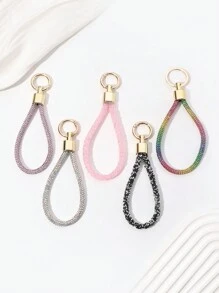 Nuevo Llavero con correa de mano con incrustaciones de rhinestone, llavero de cuerda de cuero con incrustaciones de rhinestone de alta gama, colgante decorativo para bolsos, creativo y festivo, adecuado para uso diario, accesorios de teléfono y automóvil, llavero para mochila escolar, accesorios góticos y Y2k, ideas de regalo para el Día del Maestro y Navidad - Multicolor - Ver 12