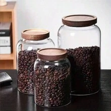 1 pieza Frasco grande de vidrio con tapa hermética para harina, granos, café, pasta y talla grande, herramienta de cocina, utensilios de cocina, accesorios de cocina, suministros de cocina del hogar, botella de vidrio