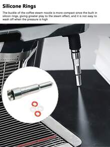 1 件不锈钢咖啡蒸汽喷嘴，带 4 个硅胶圈，咖啡机工具，兼容 EC680 EC685 ECP3631 ECP35.31 ECP310 ECP3.21 Jura IMPRESSA F50 咖啡配件，返校 - 銀色 - 查看 7