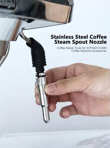 1 件不锈钢咖啡蒸汽喷嘴，带 4 个硅胶圈，咖啡机工具，兼容 EC680 EC685 ECP3631 ECP35.31 ECP310 ECP3.21 Jura IMPRESSA F50 咖啡配件，返校 - 銀色 - 查看 3