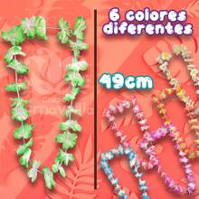 24 Piezas Collar Hawaiano Tropical Flores Colores Fiesta Batucada 6 Colores Surtidos - Multicolor - Ver 3