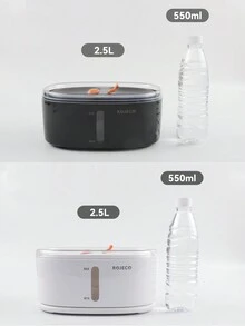 ROJECO自動貓咪水泉，2.5L / 84.5盎司雙重寵物水泉，適用於貓狗室內飲水器，具有水位視窗 - 彩色 - 查看 8