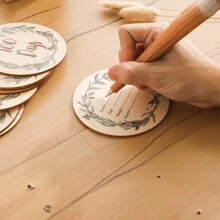 Set Of 8 Wooden Eucalyptus Milestone Cards For Newborns Without Wooden Box, Double-Sided Monthly Milestone Discs Baby Memorial Photography Props, Suitable As Baby Shower Gifts Baby Shower Family Decorations Gifts Baby Shower Easter Gifts Things For Girls/Boys