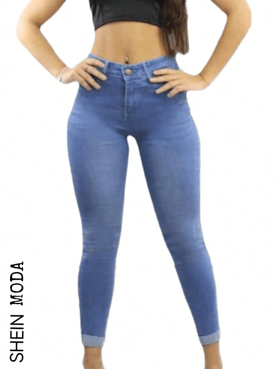 JEANS PANTALON DE MEZCLILLA PARA MUJER  HIPER STRETCH VALENCIANA EN TOBILLO - Lavado ligero - Ver 1
