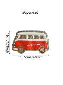 20pcs/Set- Candy Bags For Party, Car & Bus Shaped Sealing Bags, Kitchen Biscuit Bags - Red and White - View 3