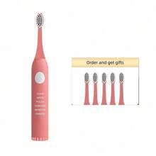 1pc Electric Toothbrush USB Rechargeable Rotation Clean Teeth Adult Teeth Brush Electric Tooth Brush With 5 Extra Replacement Heads,Red - Red Rechargeable - 5 Toothbrush Heads [9000 Rpm] - View 11