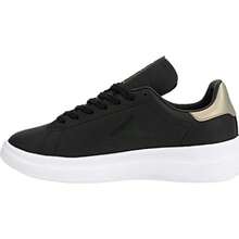 Zapatos Tenis Básicos Urbanos de Dama en Color Negro con Detalles en Blanco - Negro - Ver 4
