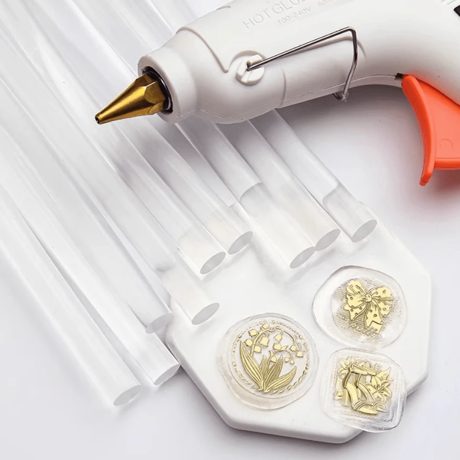 10/20入組0.27*10.8英寸高彈性透明蠟封信封扣，適用於家庭手工DIY，手工藝課，封蠟原料，封蠟棒，婚禮邀請函，派對邀請函信封封口和印章製作。 - 透明色 - 查看 1