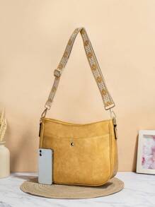 Bolso tipo cubo retro para mujeres, bolso cruzado con correa, bolso hobo con correa de guitarra y correas de bolso bordadas anchas para mujeres, ¡perfecto para bolsos cruzados, bolsas de gimnasio, bolsas y más!