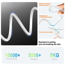 Combo Cargador Tipo C Con Cable 1 metro Usb Carga Rápida 2.4a U-volt compatible con iph 15, Samsung, Moto Garantia - Blanco - Ver 7