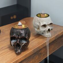1 pieza Quemador de incienso con diseño de cabeza de calavera - Multicolor - Ver 2