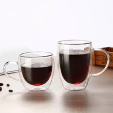 2/4 Packs Double Layer Glass Coffee Mug Heat Resistant Tea Cup - Clear - View 5