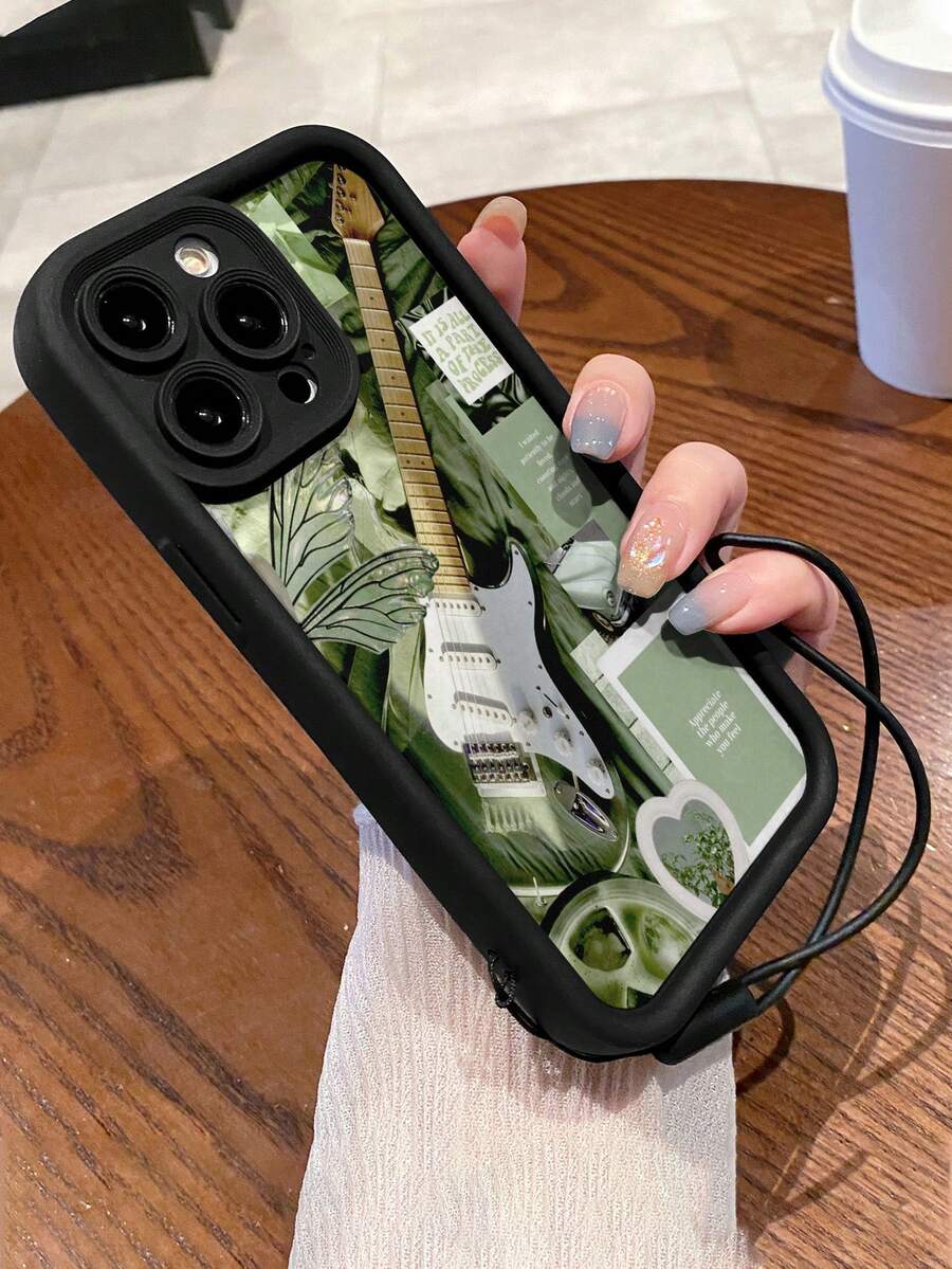 Thickened Eye-Caring Anti-Fall Phone Case With Wrist Strap And Stitching Pattern, Compatible With IPhone P15Proma, Samsung A52/A13/A14/S22Ultra/S23/S23Ultra/Little Youth Hongmi 11 And Other Models, New Women Fashionable IPhone14promax Anti-Fall P13/P12mini Transparent Xs/Xr Cartoon P11/7plus Cream Pattern 8p/78ES2 Soft Case 6s Protection Shell Phone Case - Multicolor - View 1