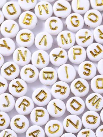 100/150pcs 4 X 7 MM Round Alphabet Beads A-Z 26 Letters Beads ,For DIY Friendship Bracelets And Gifts Souvenir Jewelry Making