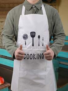 1 Pc Durable Chef's Apron- Waterproof, Oil-Resistant With Pockets- Unisex Kitchen Wear,Stylish Protection For Cooking Enthusiasts