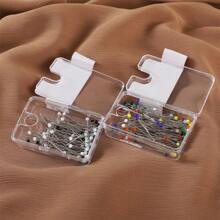 100pcs/Box Colorful White & Black Glass Bead Head Pin With Light-Reflective Finish, Packed In Box For Scarf Fixing And Clothes Finding - Multicolor - View 6