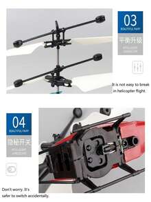 Unique Induction Of Aircraft And Helicopter Children's Outdoor Flying Rc Aircraft, Induction Double Point Hovering Helicopter, Anti-Fall Charging Light Aircraft - Multicolor - View 8