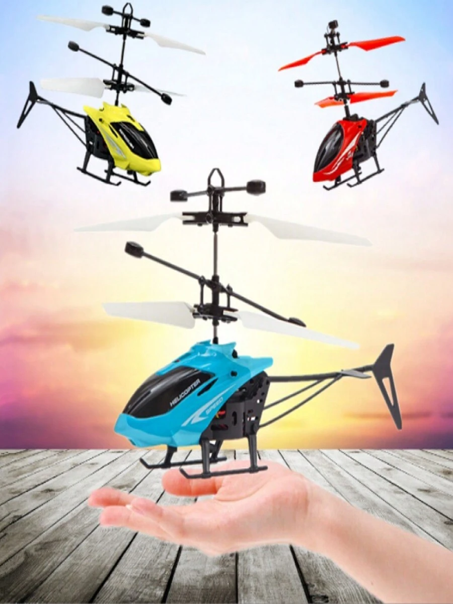 Unique Induction Of Aircraft And Helicopter Children's Outdoor Flying Rc Aircraft, Induction Double Point Hovering Helicopter, Anti-Fall Charging Light Aircraft - Multicolor - View 1