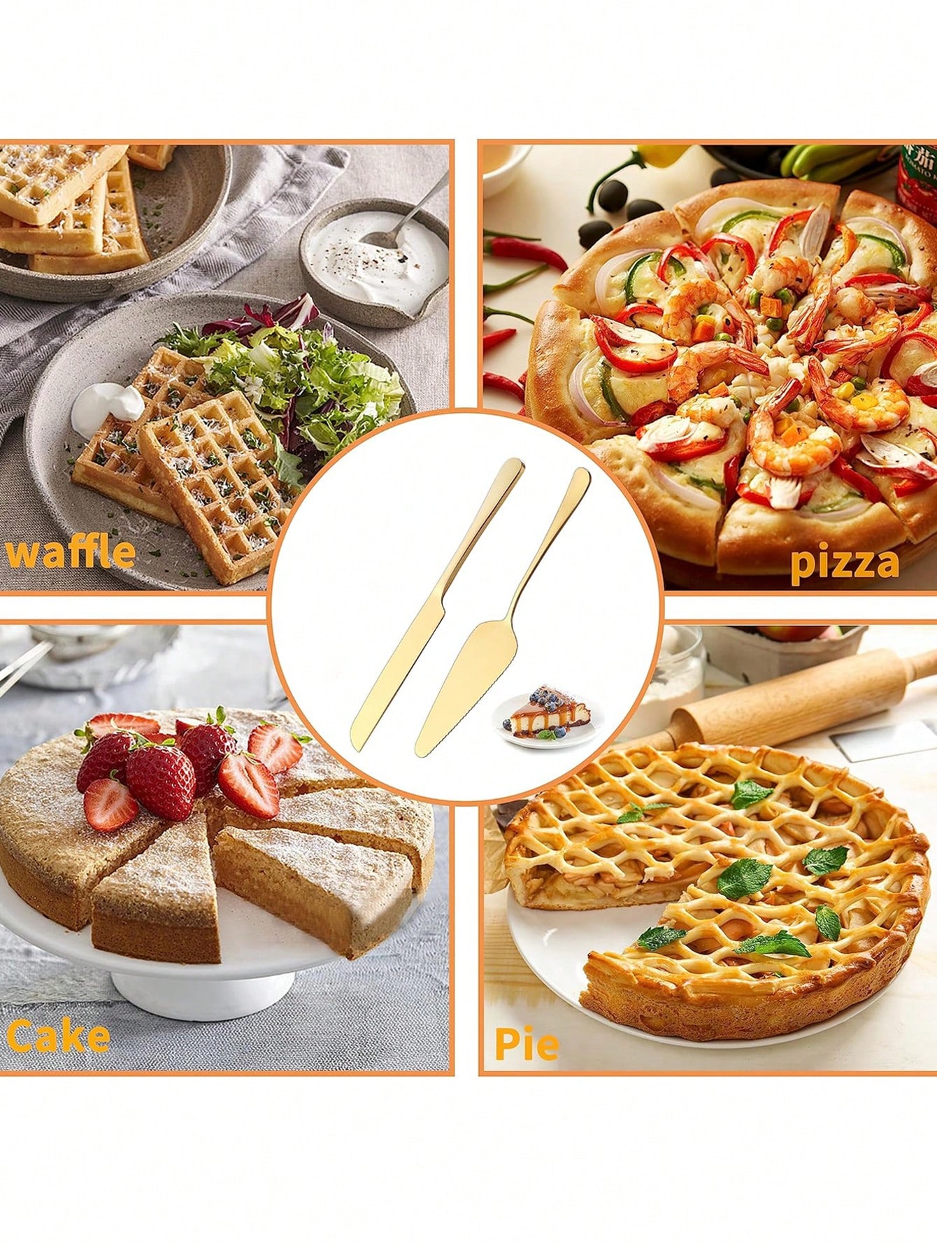 مجموعتان سكاكين ومعالق لتقطيع الجبن والخبز من الفو...