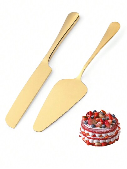 2 pezzi Set di utensili da forno in acciaio inossidabile: Coltello per formaggi e pane e Spatola, adatto per pizza, torta, crostata, pane, perfetto per ristoranti, matrimoni, feste di compleanno, dessert e taglio della torta