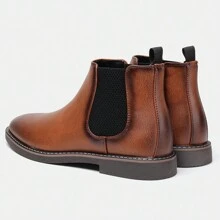Botas Chelsea para hombres, botines casuales con estilo retro - Bronce - Ver 8