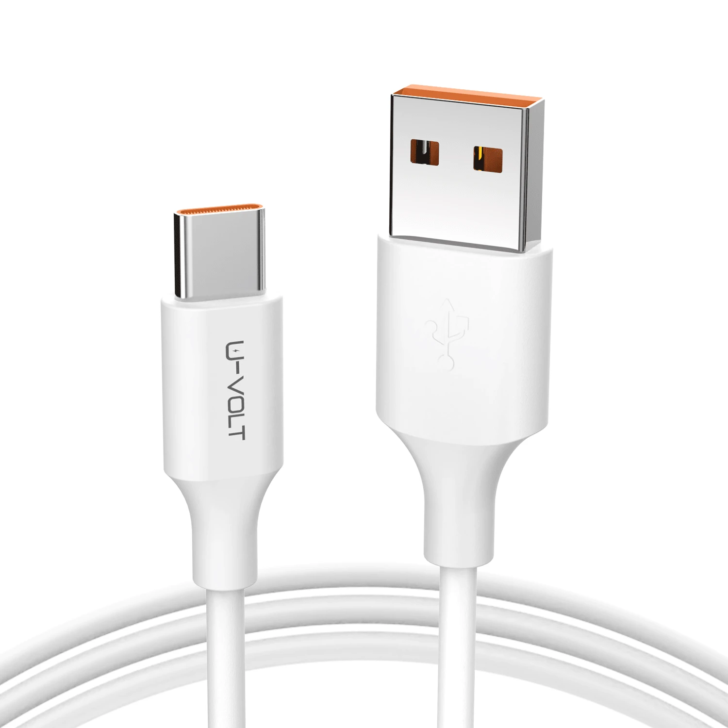 Cable Tipo C 2.4a 1 Metro Carga Rapida U-volt compatible con iph 15, Samsung, Moto Garantia - Blanco - Ver 1