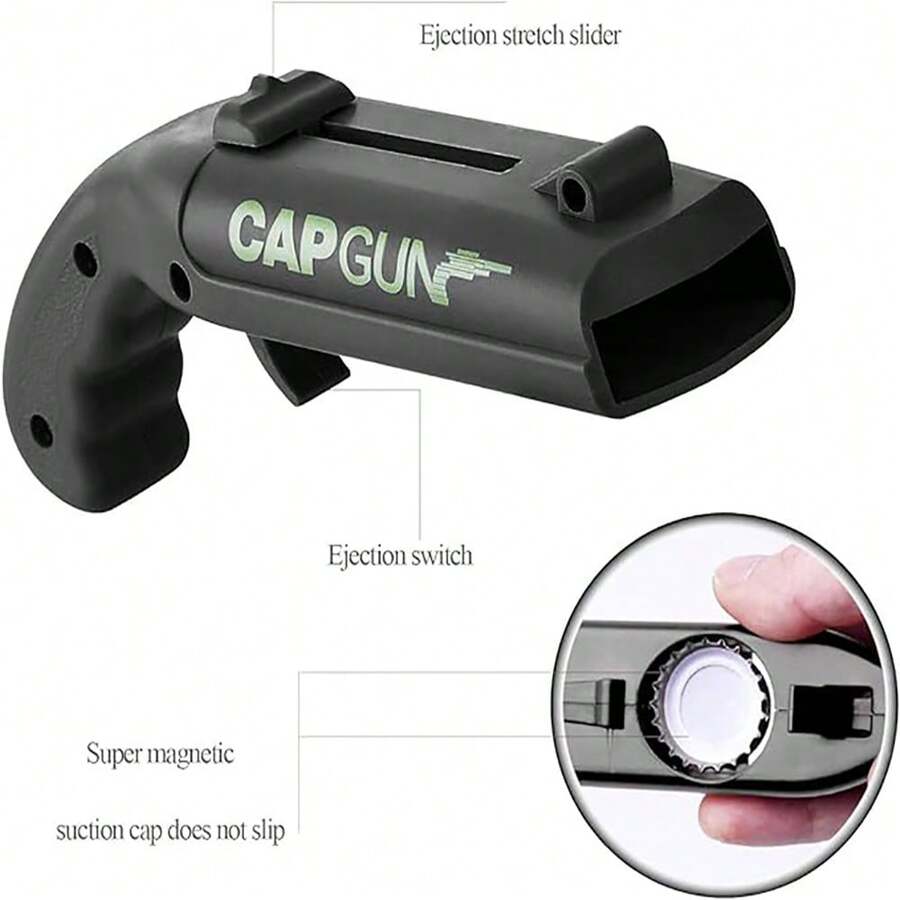 1/2pcs Pistol Beer Opener Creative Funny Launcher Shooting Beer Cap