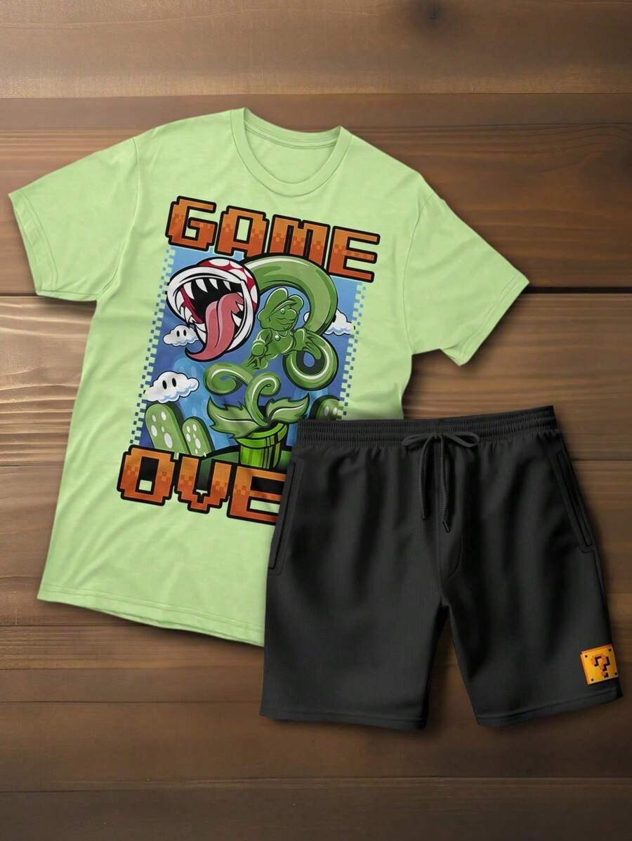 Men T-Shirts - 薄荷綠 - 查看 1