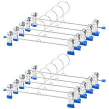 5/10/20Pcs Pants Hangers Skirt Hangers With Clips Hangers For Pants Metal Hangers Clothes Hanger Trouser Hanger (Blue) - Blue - View 1