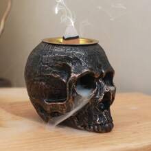 1 pieza Quemador de incienso con diseño de cabeza de calavera - Multicolor - Ver 4