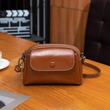 Multi-Layer Mini Crossbody Bag, Fashionable PU Leather Shoulder Bag, Women Vintage Handbag And Wallet - Brown - View 3