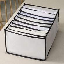 9 rejillas Organizador de ropa multifuncional para guardarropa de vaqueros, ahorro de espacio, malla de nailon - Blanco - Ver 4