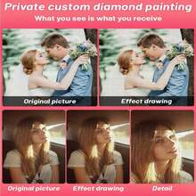 定制鑽石藝術畫，DIY鑽石藝術畫照片，定制您自己的圖片，個性化成人鑽石藝術畫，基於您自己的照片製作，5D定制藝術畫，家庭牆壁裝飾的個人禮物，適用於家人、寵物、朋友。 - 軍綠色 - 查看 8