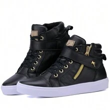 Black Sneaker Boot Side Zipper Workouts Walks Light And Comfortable - màu đen - Xem 4