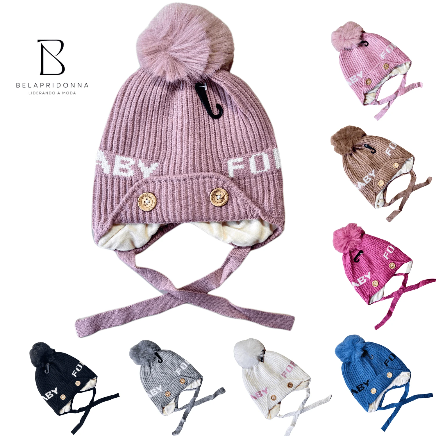 Baby & Kids Hats - Màu Hồng baby - Xem 1