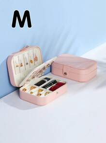 2-Layer Jewelry Box For Women & Girls, PU Leather Jewelry Storage Box With Lock, Removable Tray, Jewelry Display Rack For Necklaces, Earrings, Bracelets, Rings, Watches - Multicolor - View 10