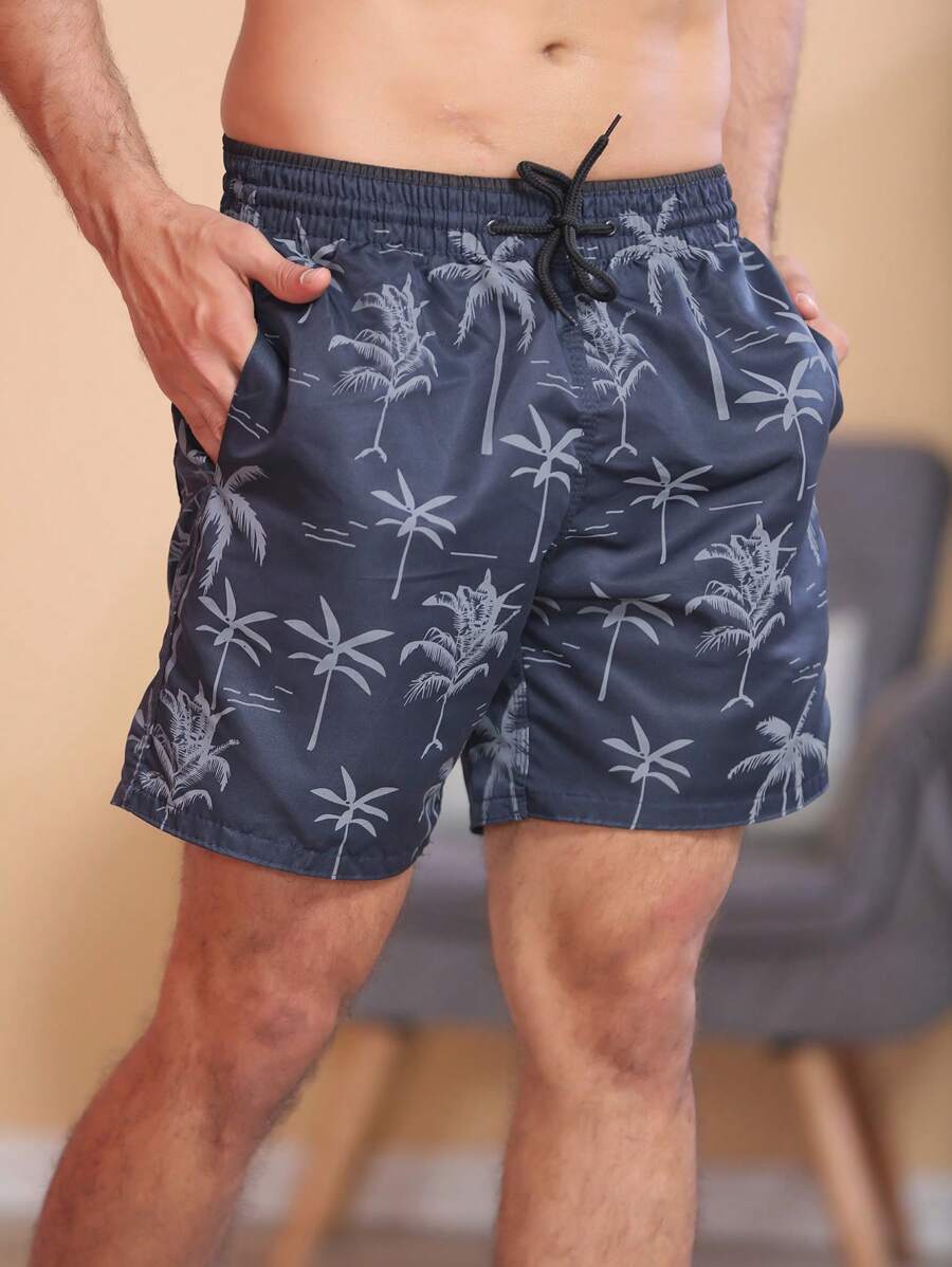 Men Beach Shorts - Blue - View 1