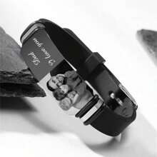 Custom Photo-Engraved Silicone Watch Strap Bracelet, Adjustable Image Bracelet, A Personalized Gift For Men On Father's Day.