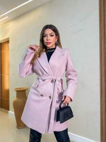 Women Overcoats - 粉色 - 查看 4
