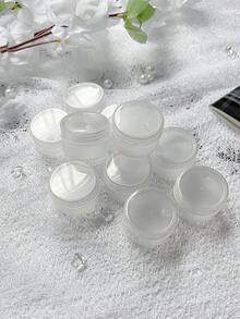 10入組/袋尺寸10g長清透塑料瓶,帶有螺旋蓋,用於化妝品霜,乳液容器,旅行瓶,可裝面膜,身體乳等。